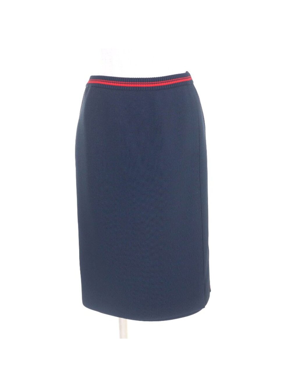 Miu Miu Side Line Knee-Length Skirt Navy Red 38